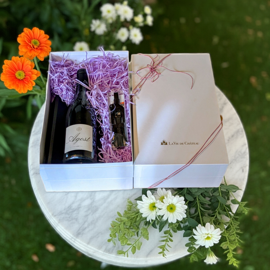 Coffret A de vin blanc (avec Orgos) et accessoires de vin pour les gourmets
