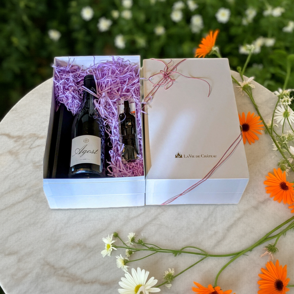 Coffret A de vin blanc (avec Orgos) et accessoires de vin pour les gourmets
