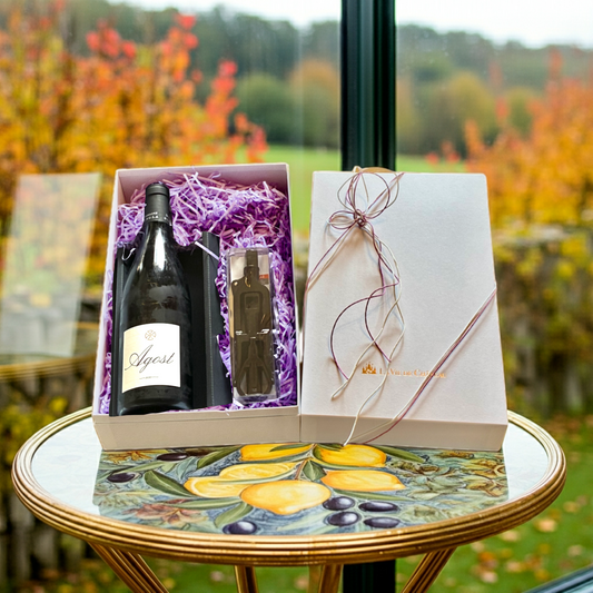 Coffret A de vin blanc (avec Orgos) et accessoires de vin pour les gourmets