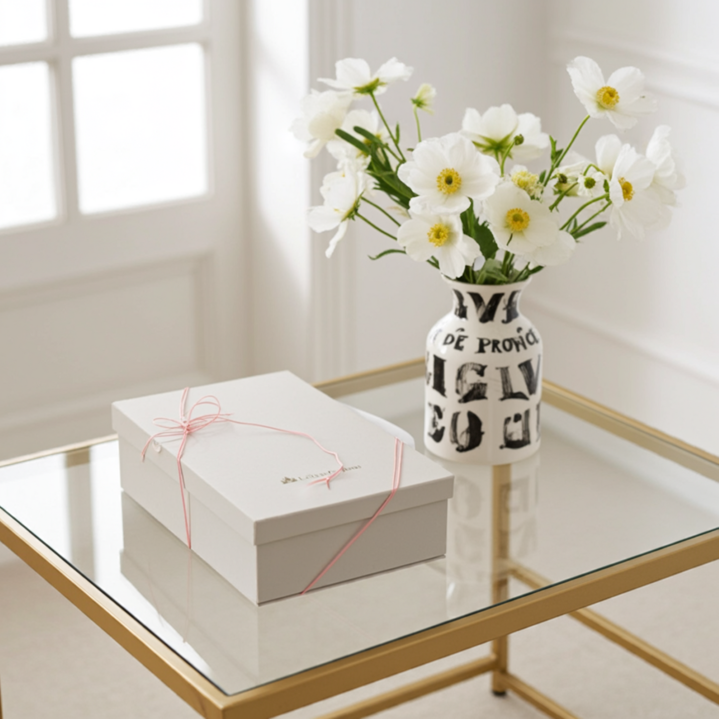 Coffret cadeau Château (blanc riche avec marque de château dorée)