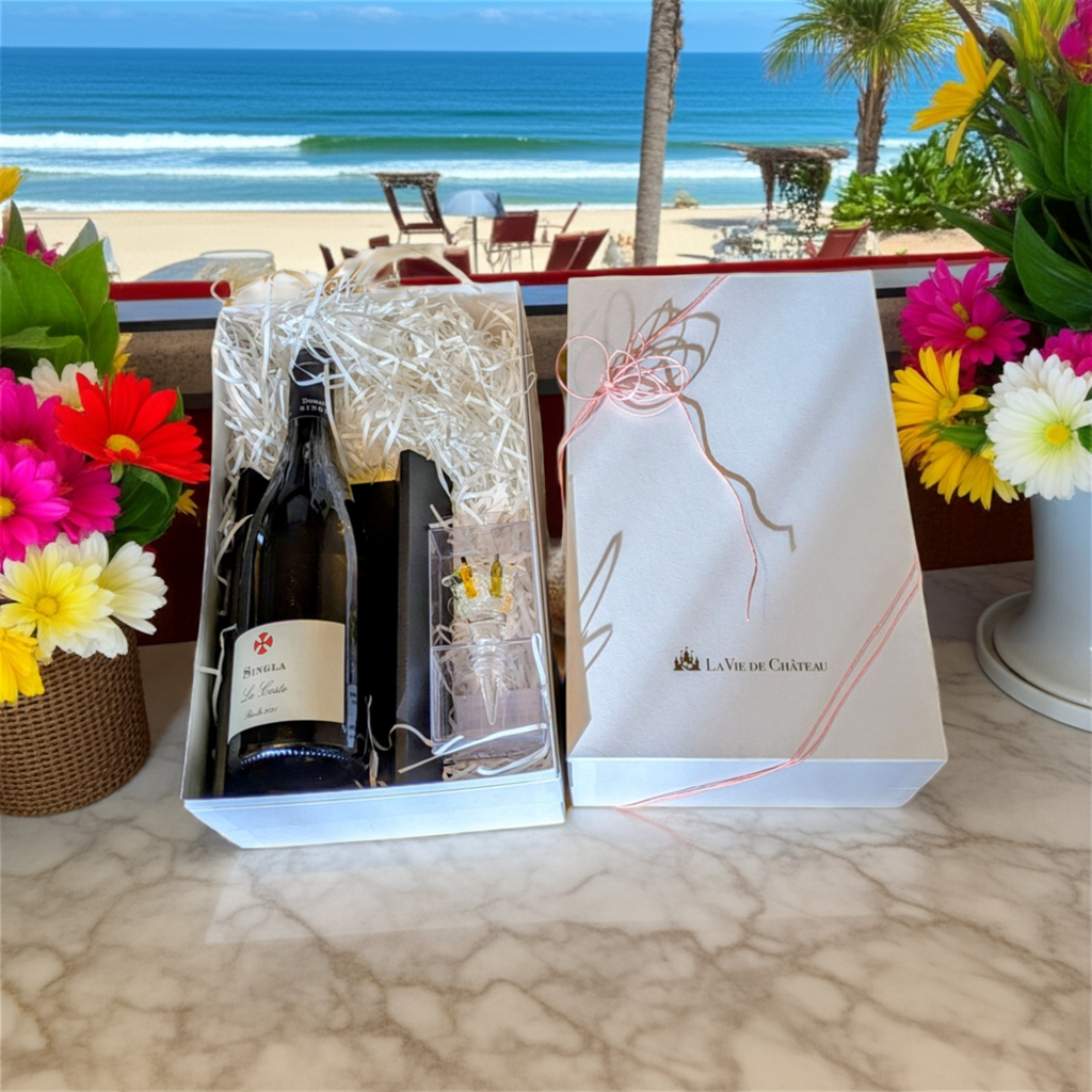 La Coste (vin blanc parfumé du sud de la France) et coffret cadeau accessoires