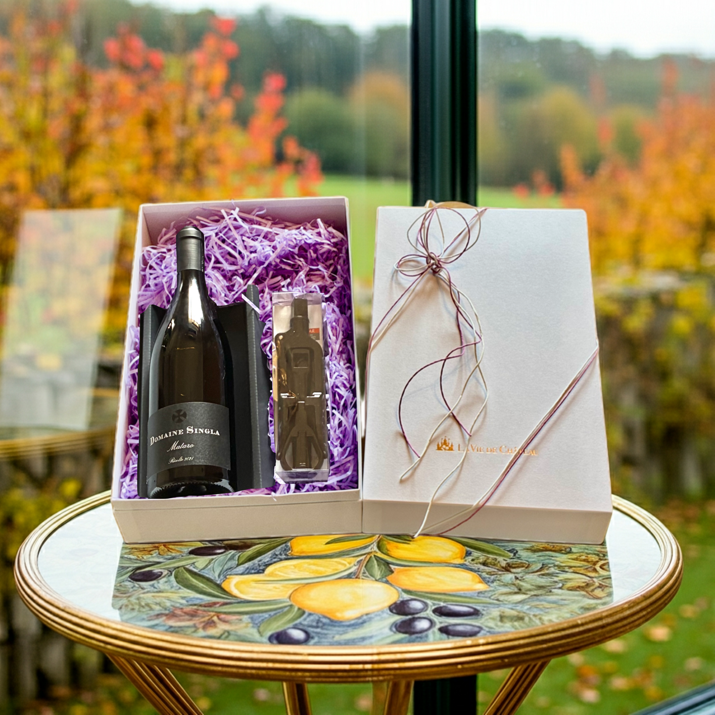 Vin rouge sélectionné (Mataro) et coffret cadeau ouvre-bouteille Lu Cruse