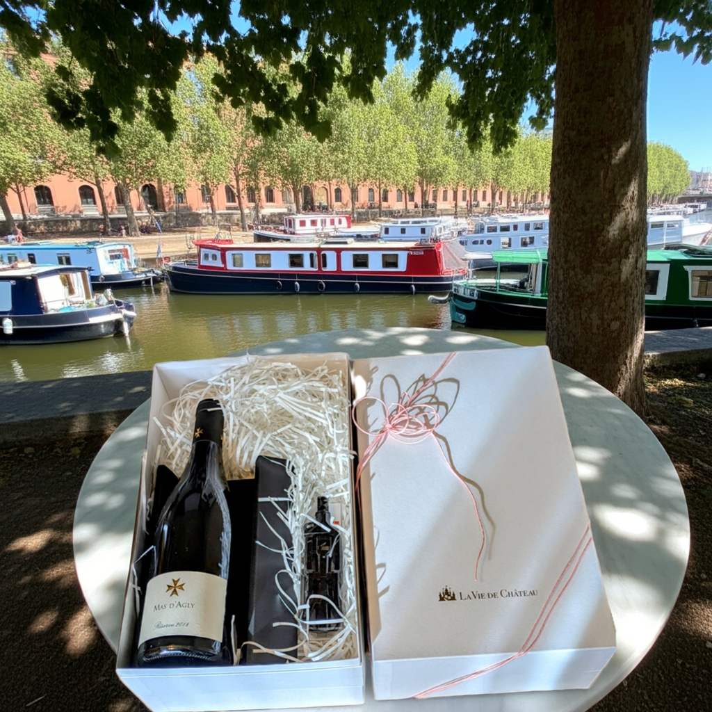 Un cadeau de vin rouge enchanteur et un décapsuleur Lecouse
