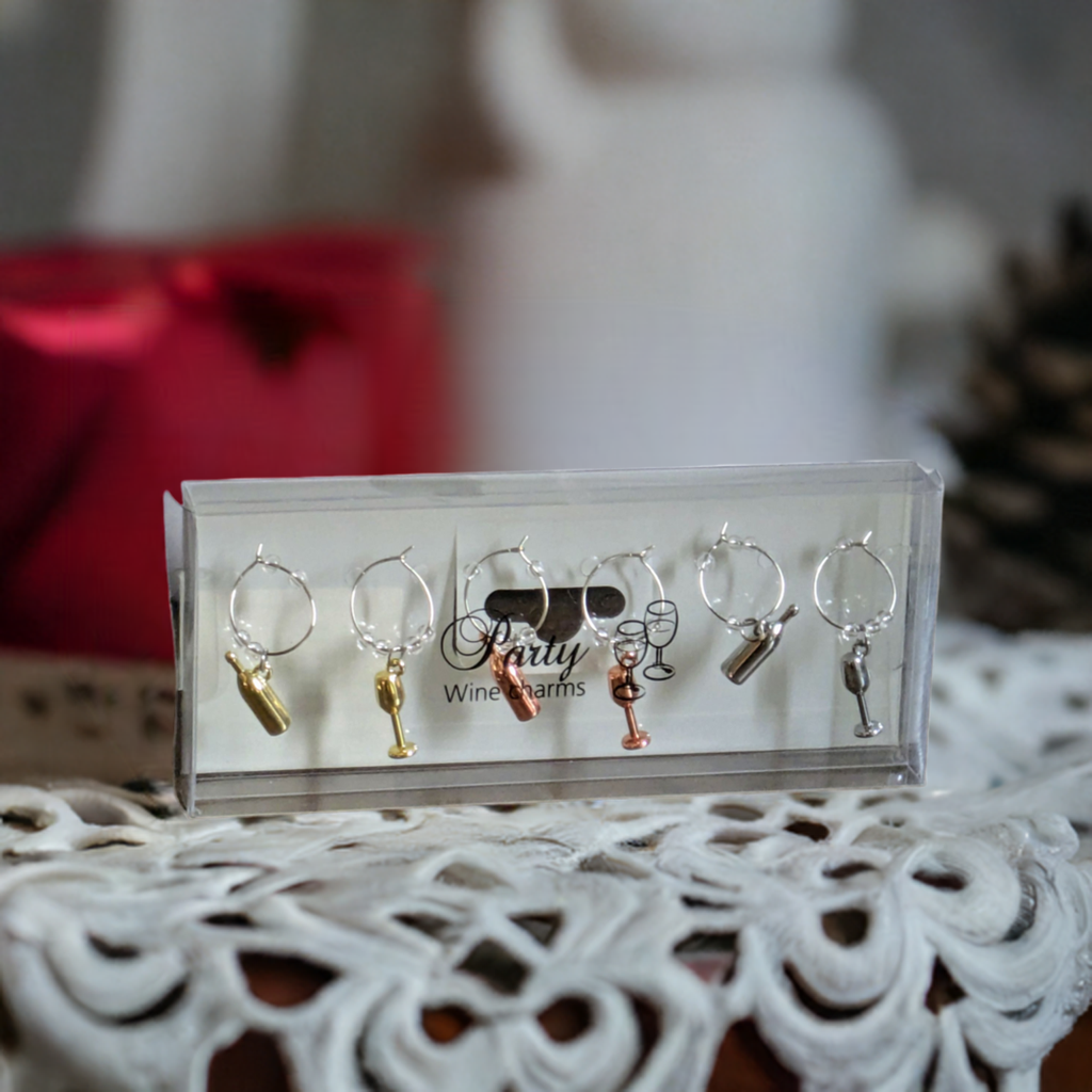 Marqueur de verre party argent 6 pièces