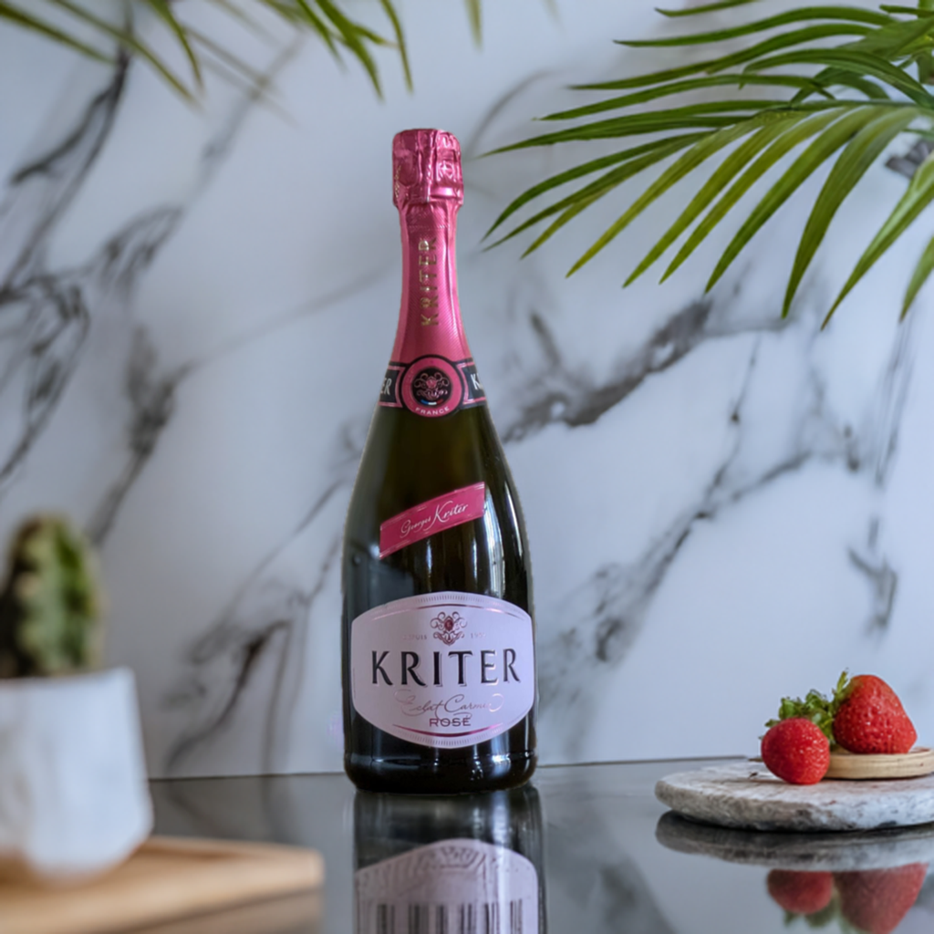 Un cadeau de deux bouteilles de Bourgogne rosé sec et de vin mousseux