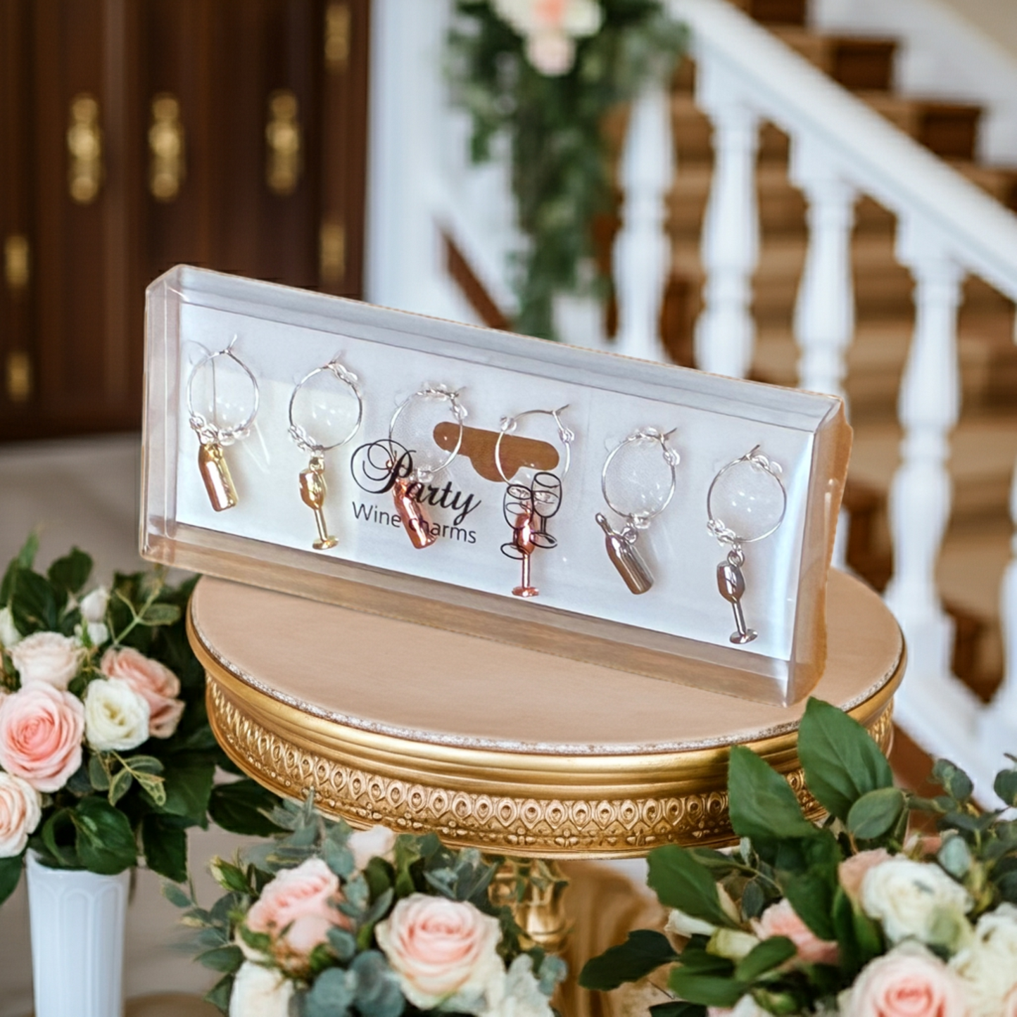Marqueur de verre party argent 6 pièces