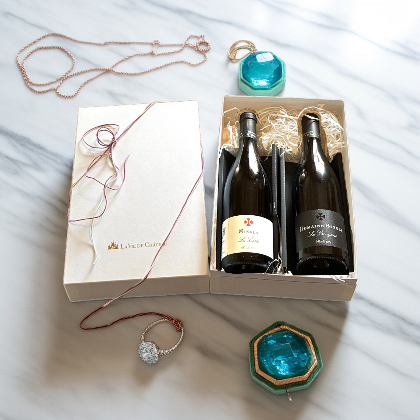 Coffret cadeau de Carignan et Lacoste (vins rouges et blancs du sud de la France)