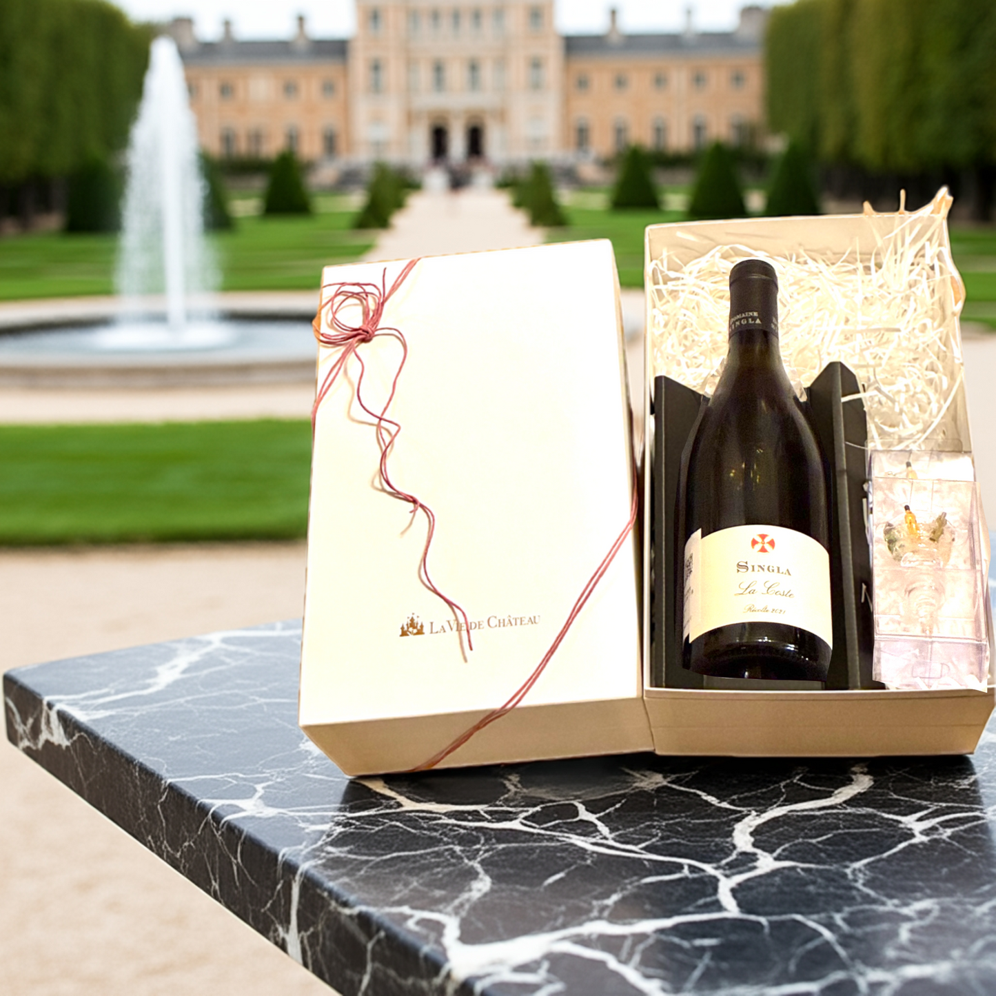 La Coste (vin blanc parfumé du sud de la France) et coffret cadeau accessoires