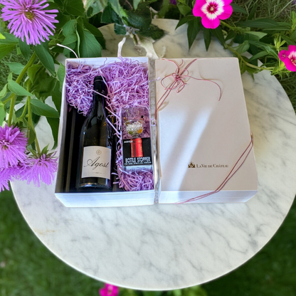 Coffret cadeau B de vin blanc (Ogosto) et accessoires pour le vin pour gourmets