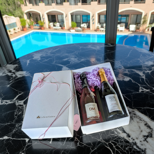 お祝いに 紅白シャンパン2本 豪華BOX付 仏グランクリュの輝き