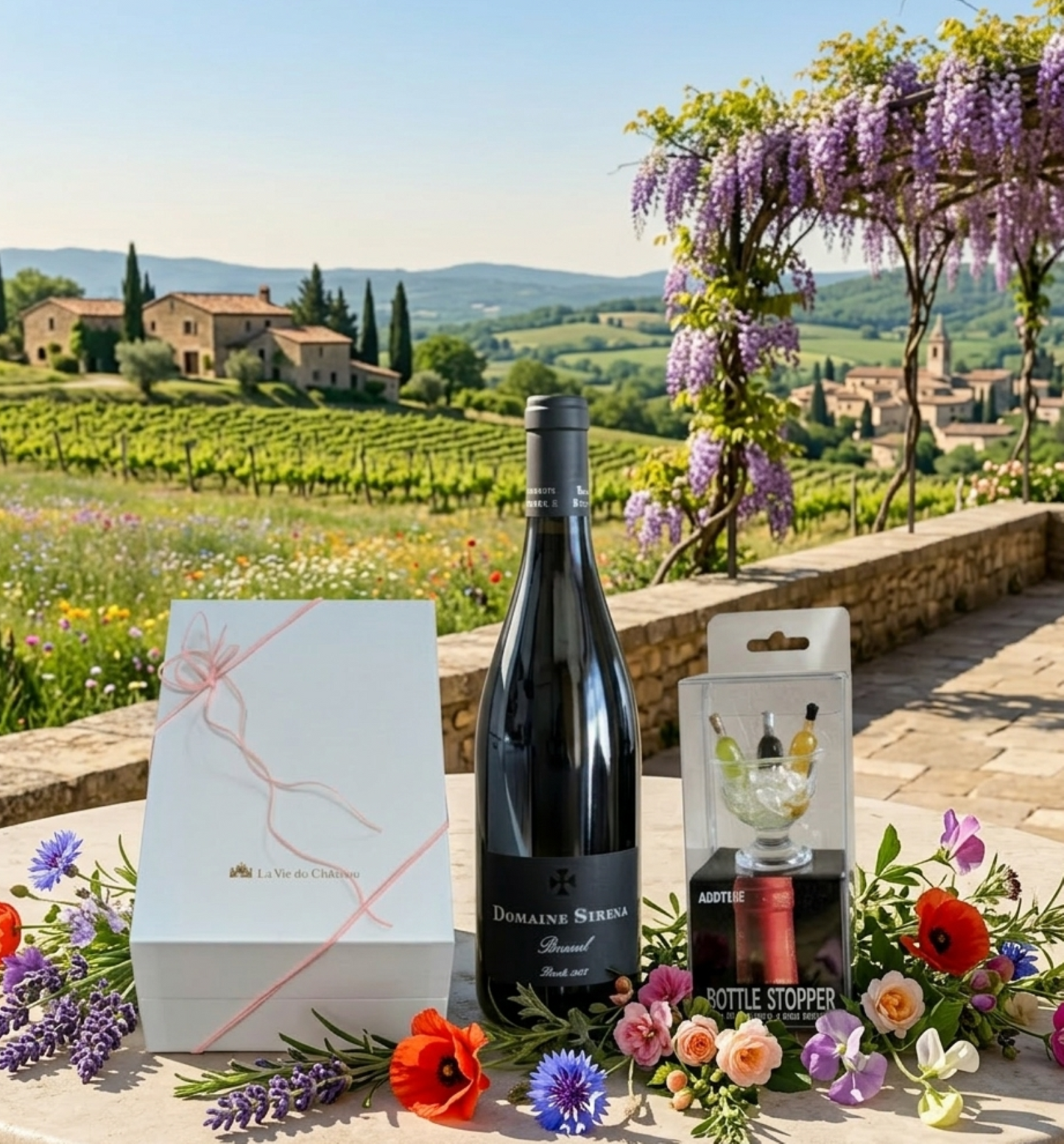 母の日・お祝いギフト｜幻の熟成赤ワイン ブレッソル 2019 ボトルストッパー・BOX付き