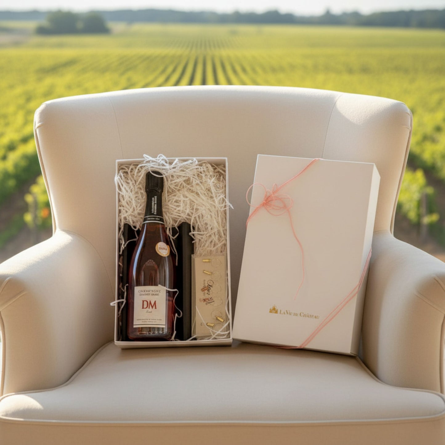 Cadeau DM Champagne Rosé et bouchon de bouteille