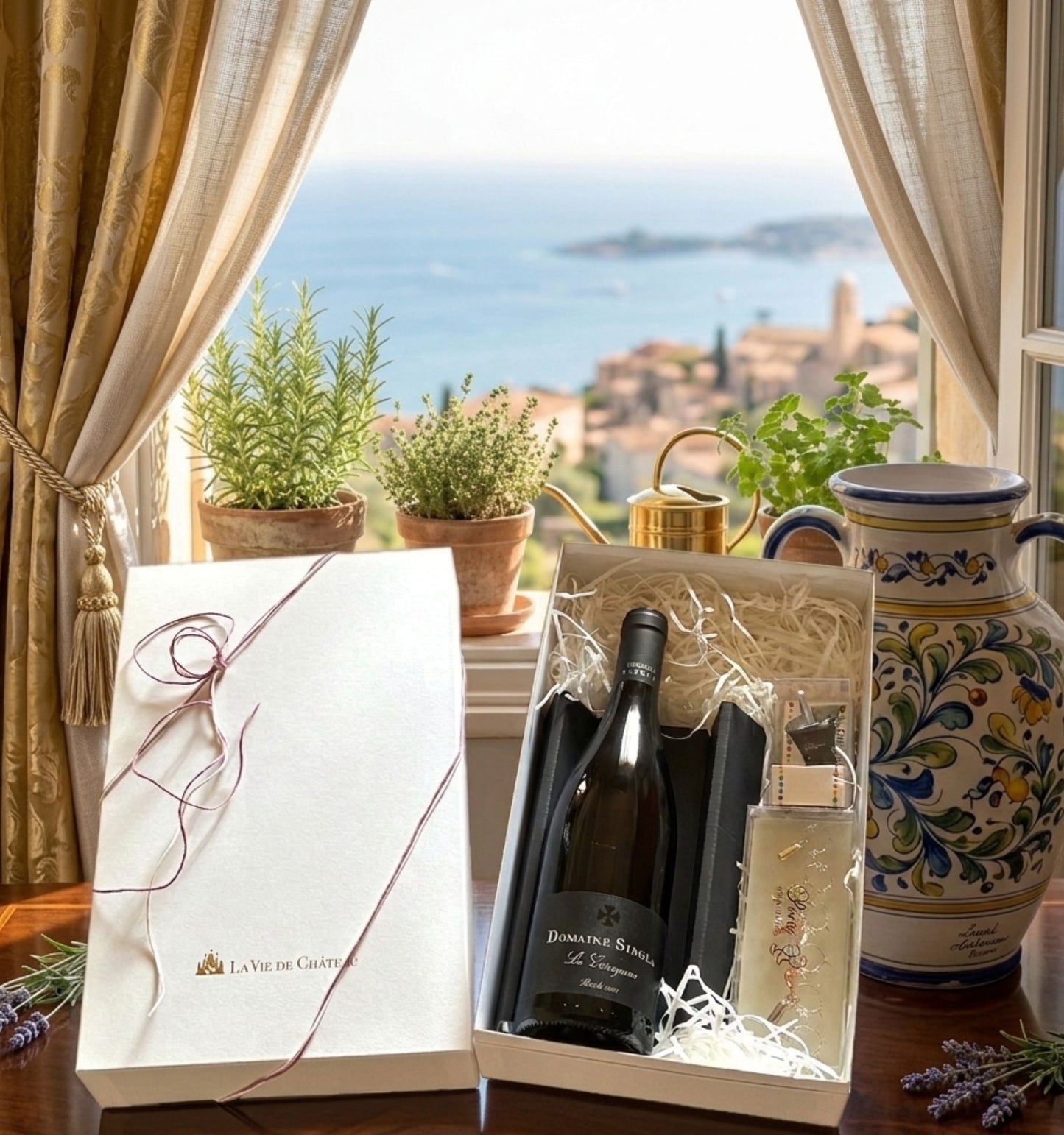 母の日・お祝いギフト｜樹齢74年希少赤ワイン ラ・カリニャン ポアラー＋グラスマーカー付き 豪華BOX