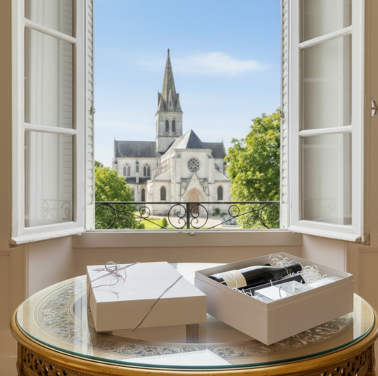 Un cadeau qui comprend du LaCoste (vin blanc parfumé du sud de la France) et 2 accessoires.