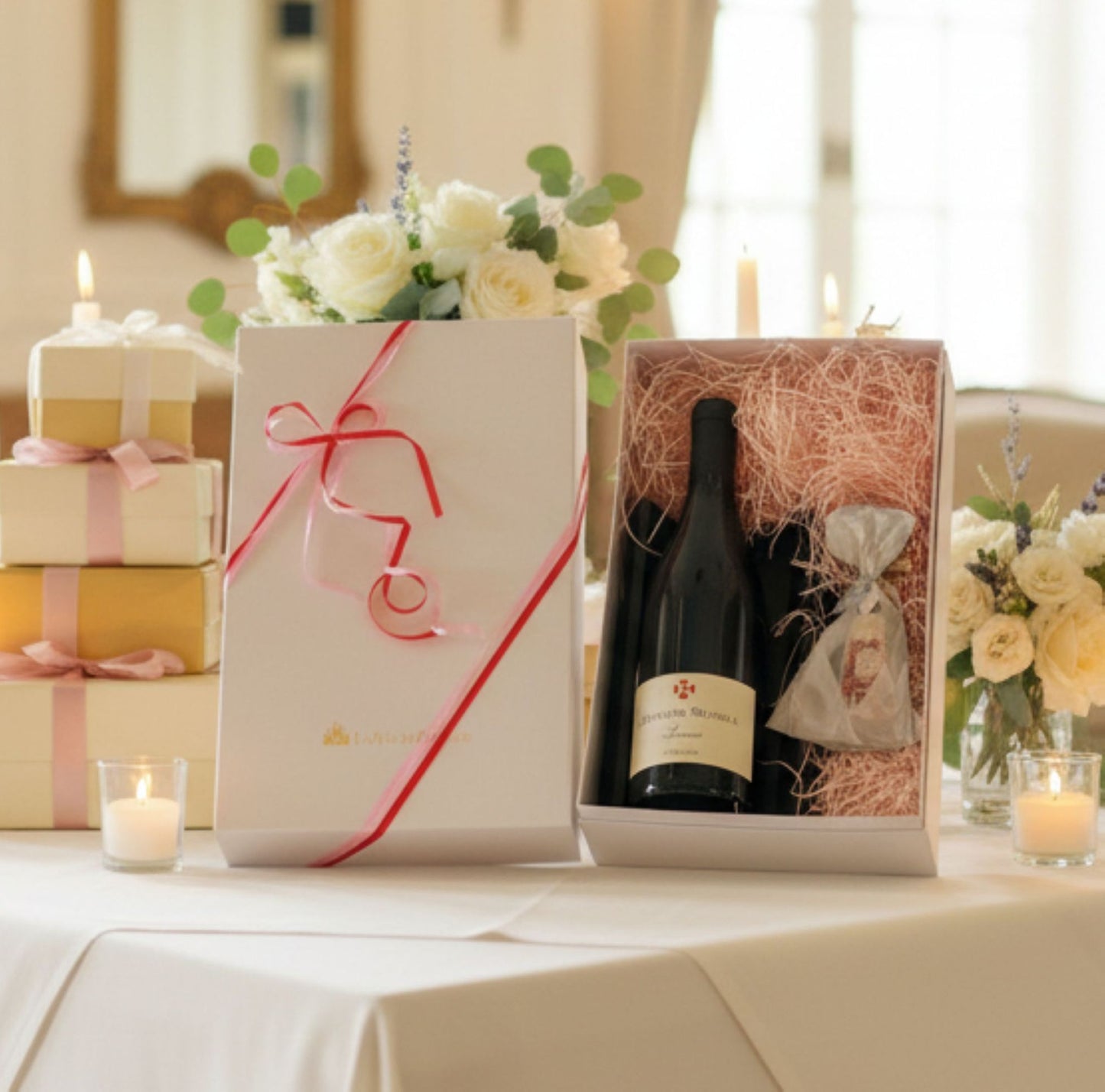 結婚式・誕生日ギフト｜南仏赤ワイン アセンシオと南仏ハンドクリーム パニエデサンス BOX付き