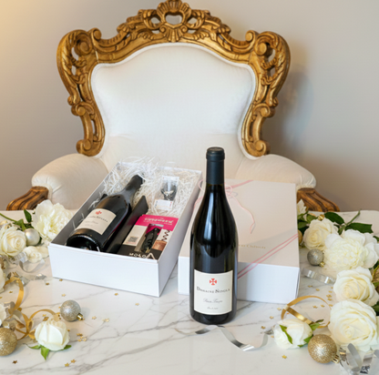 Coffret cadeau de Pass temps (vin rouge populaire) et accessoires