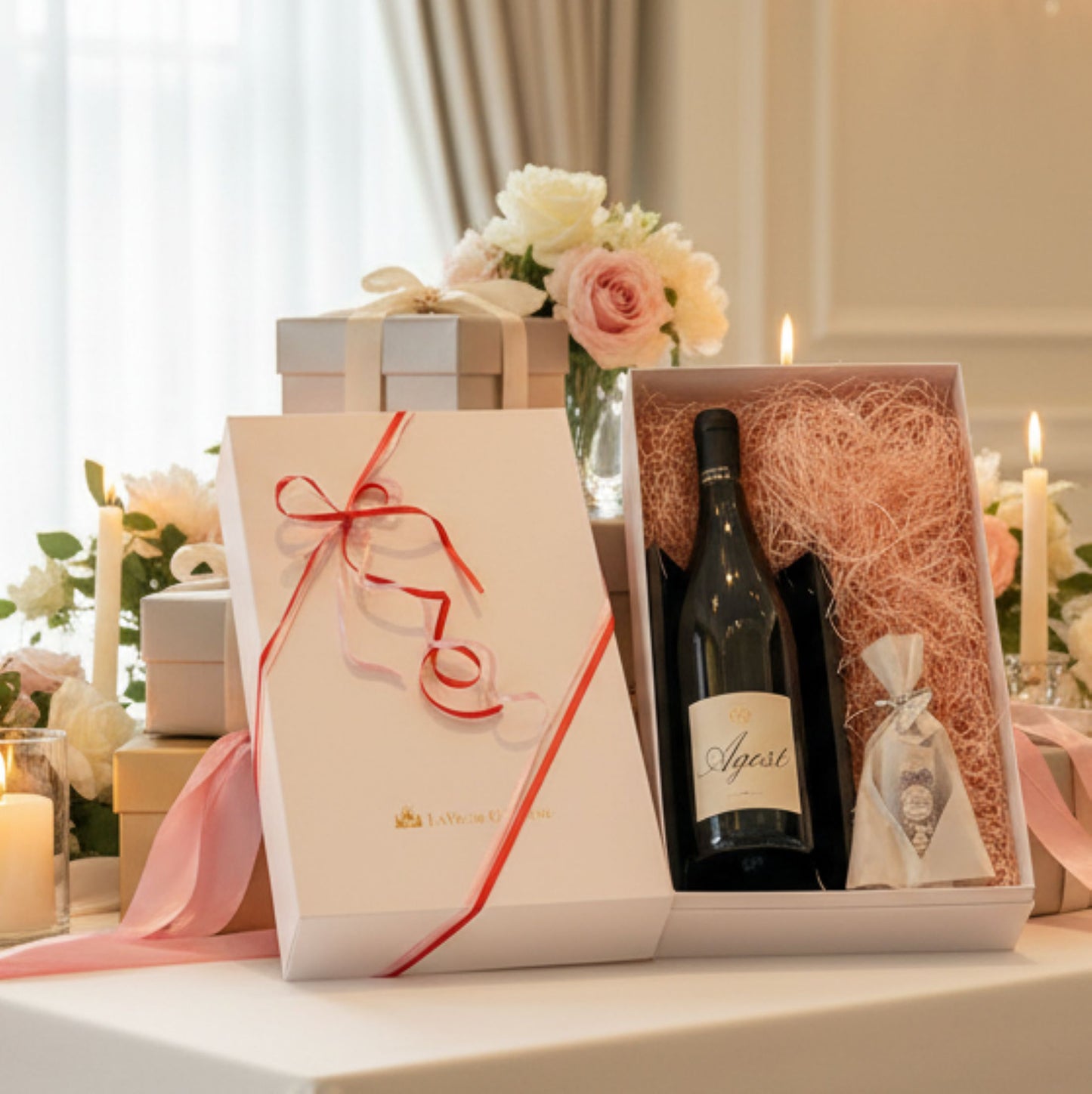 結婚式・誕生日ギフト 南仏白ワイン＆プロヴァンスハンドクリーム ギフトセット BOX付き｜オーゴスト